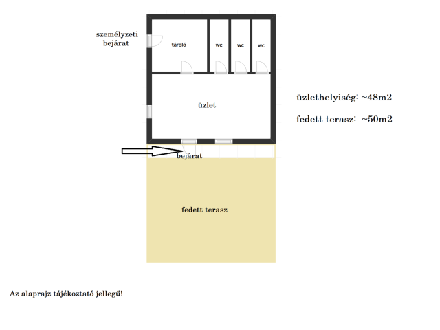 Bejáratott üzlethelyiség Győr-Szabadhegyen